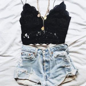ANGL Black Lace Crop top